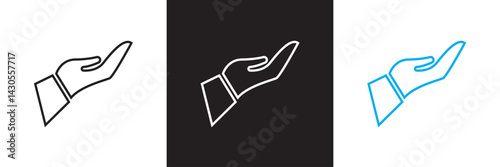 Hand gesture icon.  Vector for websites, mobile interfaces, presentations, banner, visual branding etc. Vector illustration. isolated on white and black background. EPS 10