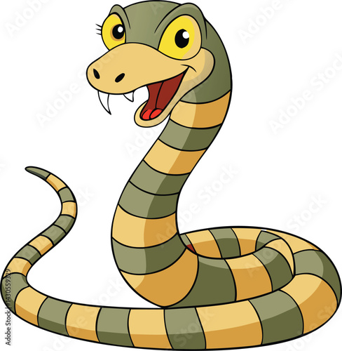 vector illustration of cartoon snake
