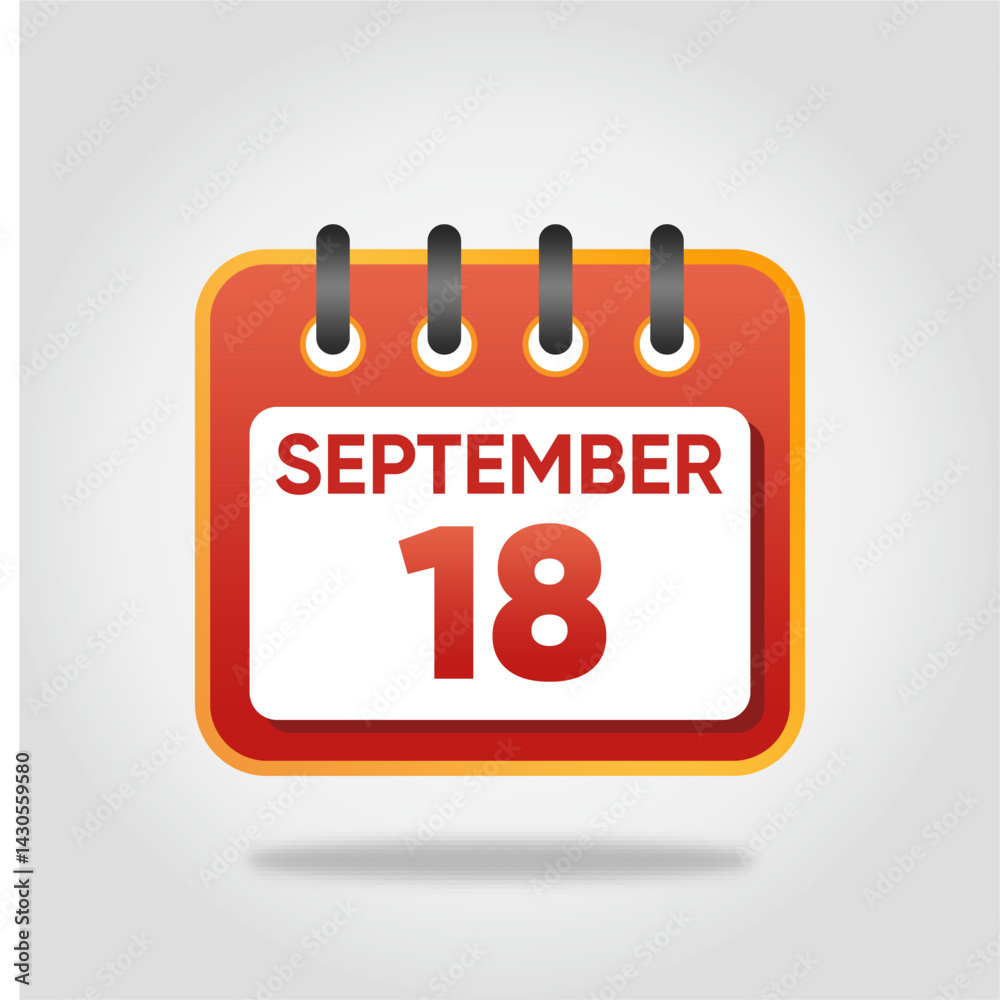 September 18 Calendar Illustration September 18 Calendar Illustration