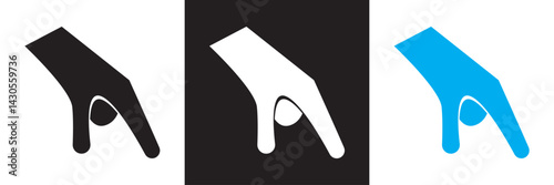 Hand gesture icon.  Vector for websites, mobile interfaces, presentations, banner, visual branding etc. Vector illustration. isolated on white and black background. EPS 10