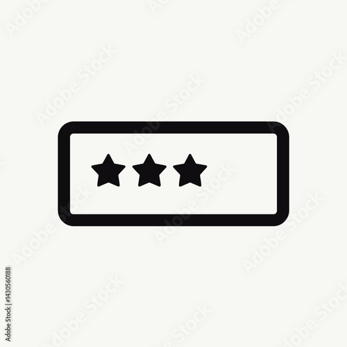 Star Rating with Border for Customer Feedback Forms, Loyalty Program Websites, Product Review Blogs, Quality Assurance Illustrations, and Service Satisfaction Designs