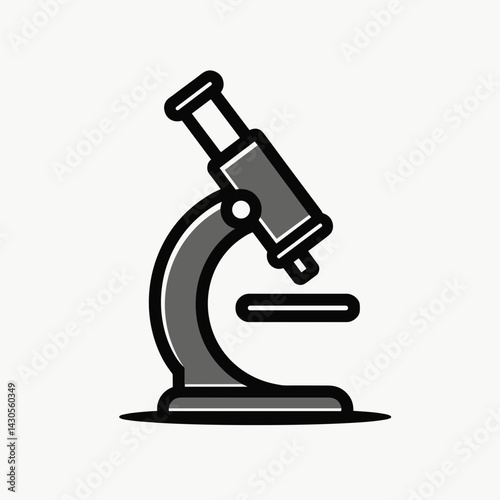 Stylized Microscope Illustration Scientific Analysis Icon for Medical Research Presentation, Biotech Company Branding, Science Education Materials, and Diagnostic Tool Explainer