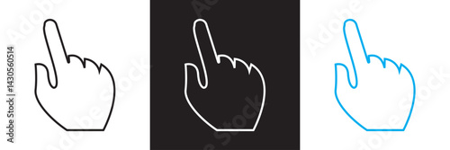 Hand gesture icon.  Vector for websites, mobile interfaces, presentations, banner, visual branding etc. Vector illustration. isolated on white and black background. EPS 10
