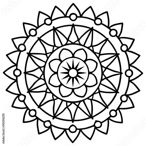 Zodiac wheel mandala design