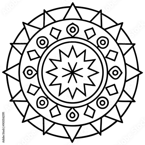 Zodiac wheel mandala design
