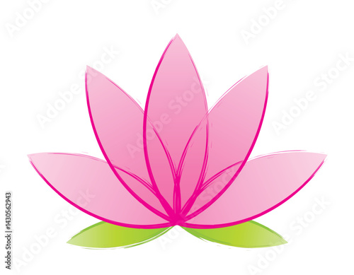 Obraz na płótnie FLEUR DE LOTUS 2 - Illustration vectorielle w salonie