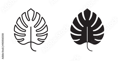 Monstera deliciosa plant leaf icon