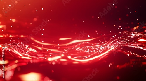Dynamic, vibrant crimson liquid splashes and ripples in a captivating close-up view. photo