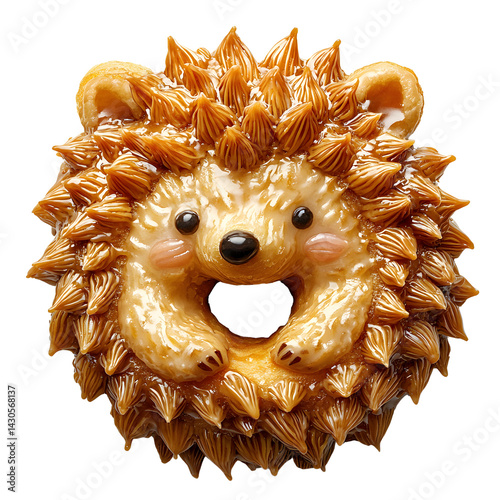 Adorable Hedgehog Shaped Donut Glazed Pastry Cute Animal Themed Sweet Treat Bakery Item