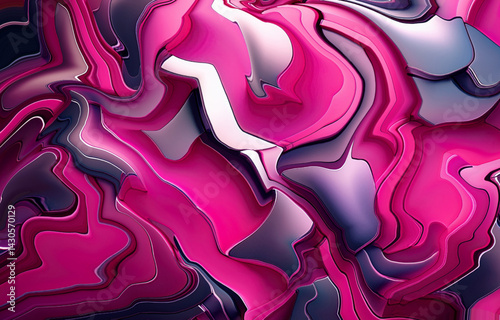 abstract background pattern, chunky geometric shapes, bright pink and chrome colors, subtle gradient, retro tech style