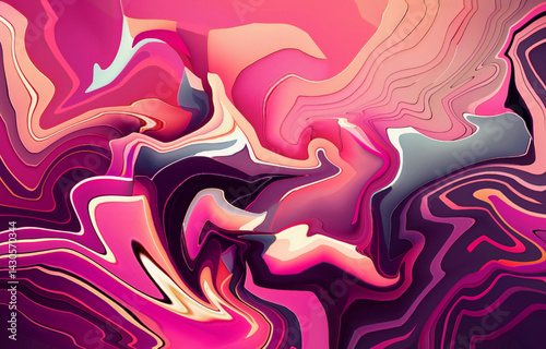 abstract background pattern, chunky geometric shapes, bright pink and chrome colors, subtle gradient, retro tech style