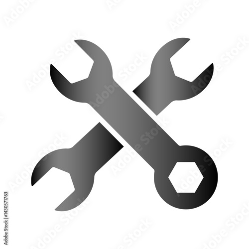 Wrench icon, logo isolated on white background
