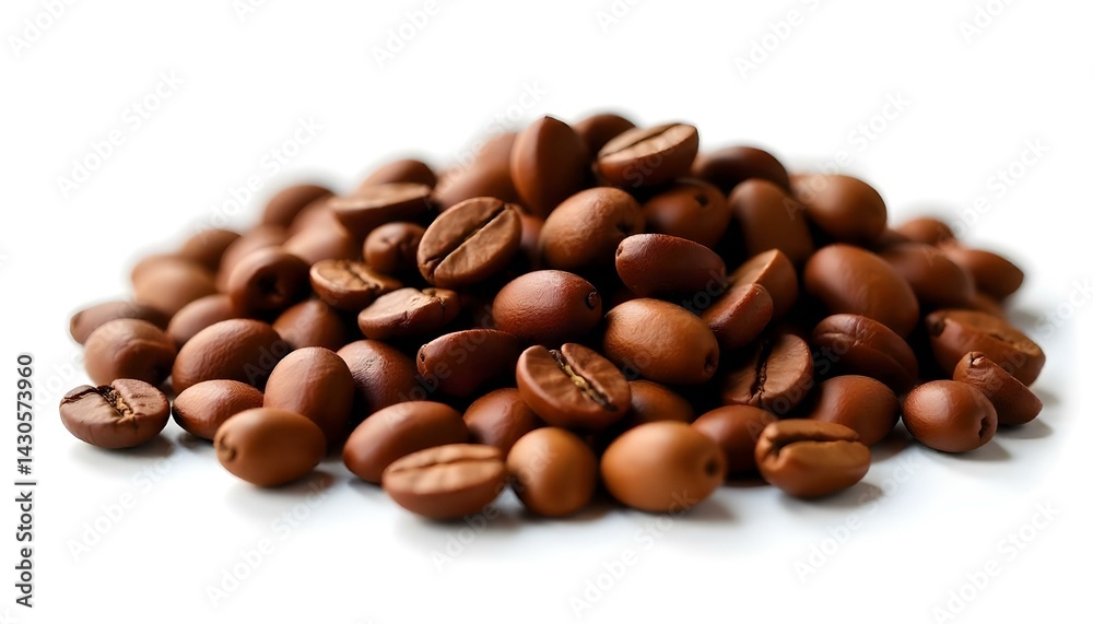 Set of fresh roasted coffee beans isolated on white background. Set of fresh roasted coffee beans isolated on white background.