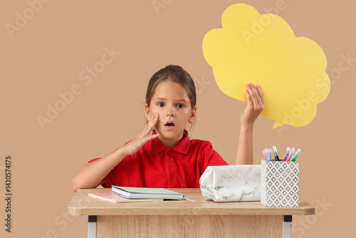 Shocked schoolgirl with sta...