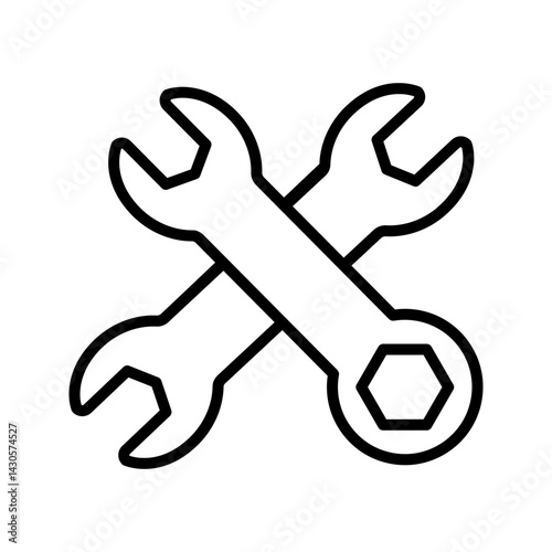 Wrench icon, logo isolated on white background