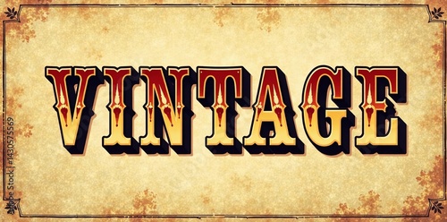Vintage western retro style font on aged paper background, cowboy, wild west, western