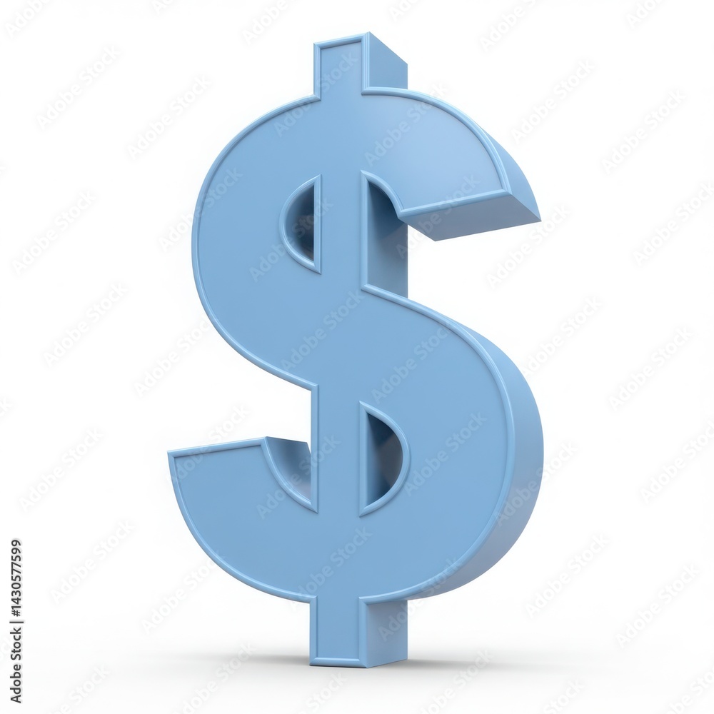 Light blue 3d dollar sign isolated on white background Light blue 3d dollar sign isolated on white background