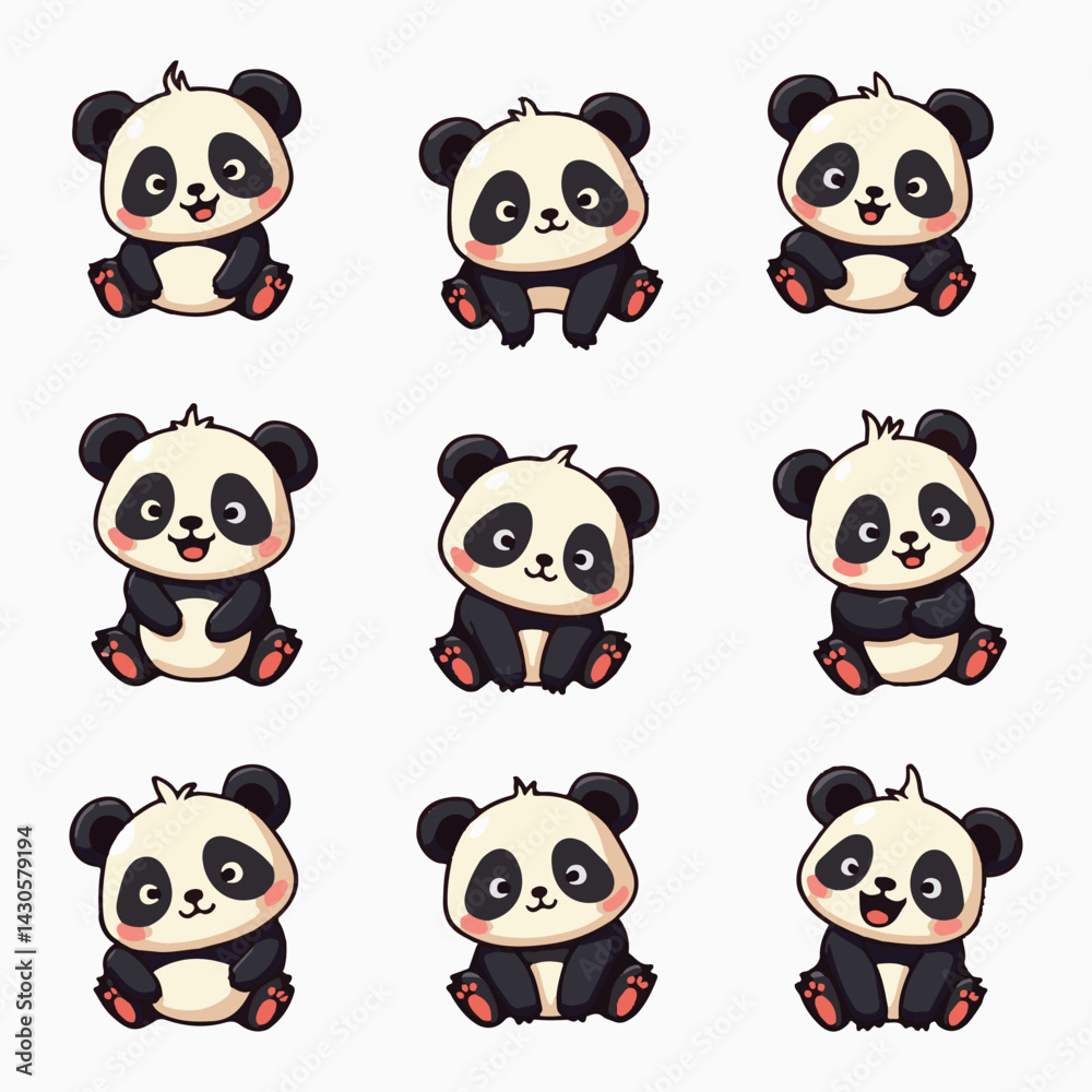 panda vector design pack collection panda vector design pack collection