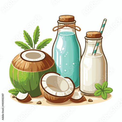 juice, tropical, fruit, fresh, drink, coconut, water, young, sweet, summer, health, organic, freshness, beverage, natural, background, tasty, exotic, green, palm, nature, white, healthy, juicy, beach,