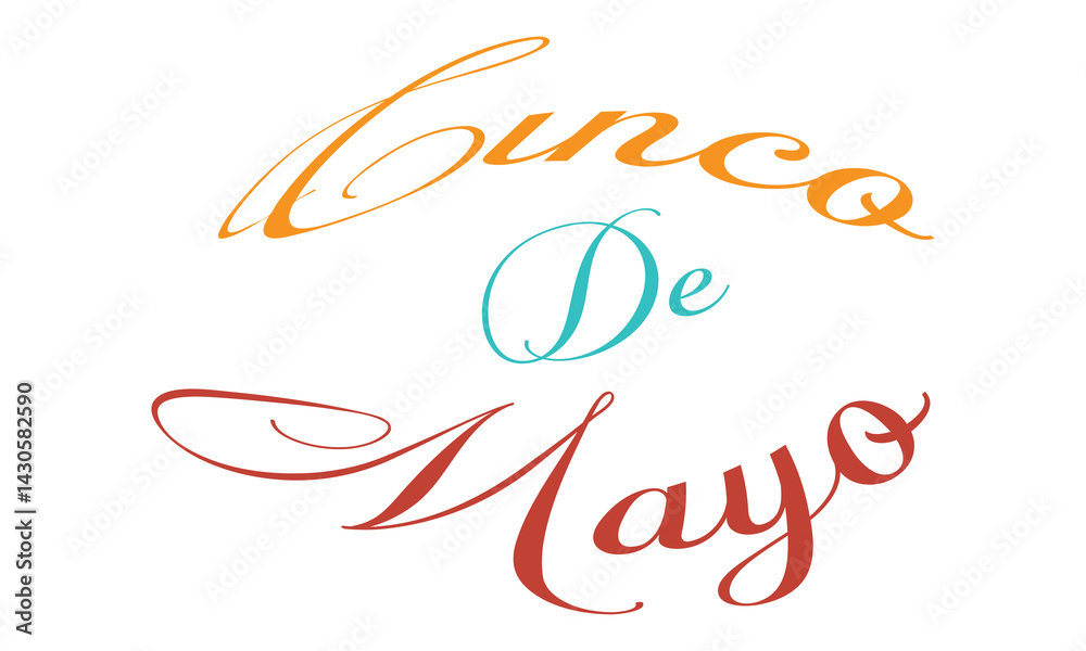 Fototapeta premium Cinco de Mayo graphic letterings. Unusual hand drawn calligraphy . Vector illustration. EPS 10/ AI