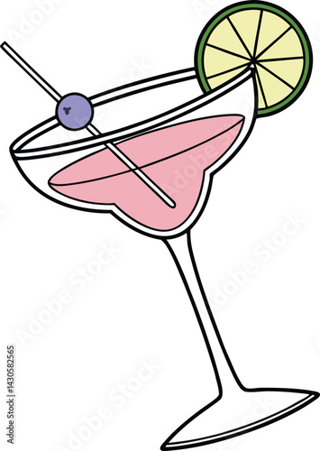 Alcohol drink, margarita cocktail, Champagne vector