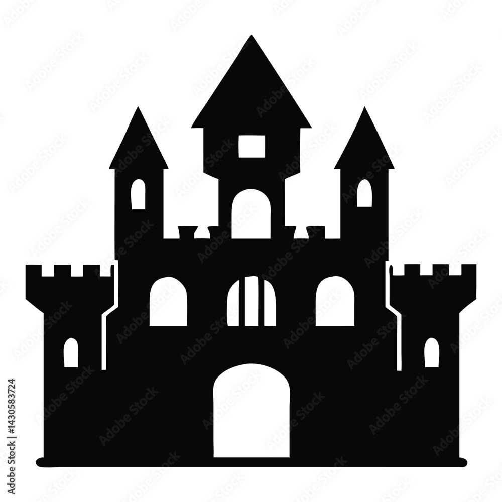 Obraz premium Castle silhouette vector vector Design.