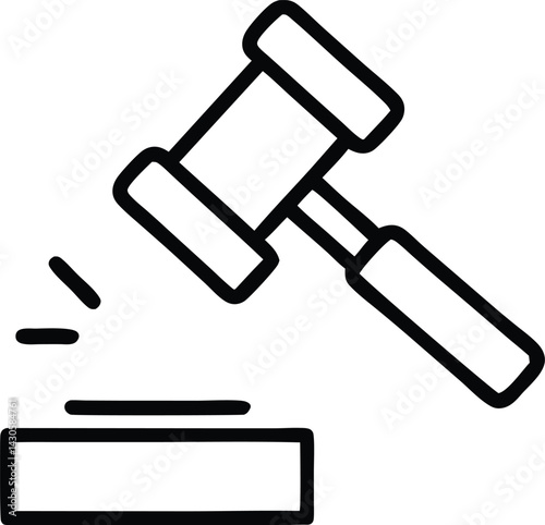 Judge gavel flat icon. Auction hammer icon. Gavel icon in different style. Court tribunal symbol - stock vector.
