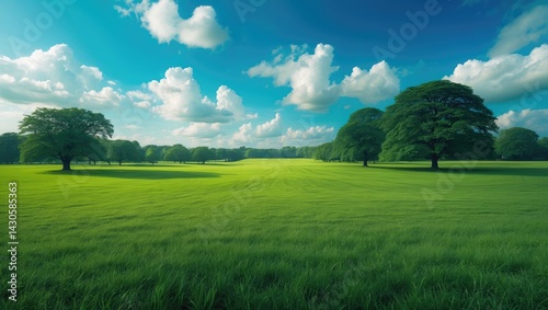 Fototapeta Naklejka Na Ścianę i Meble -  Beautiful landscape of a park with lush green grass