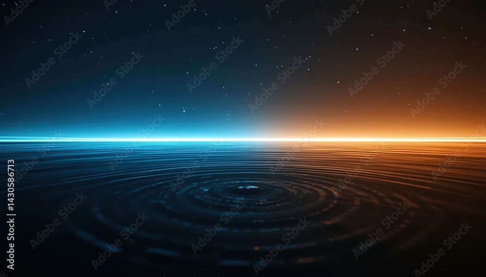 Serene ocean horizon beach at dusk digital art calm environment wide angle view tranquility concept Serene ocean horizon beach at dusk digital art calm environment wide angle view tranquility concept