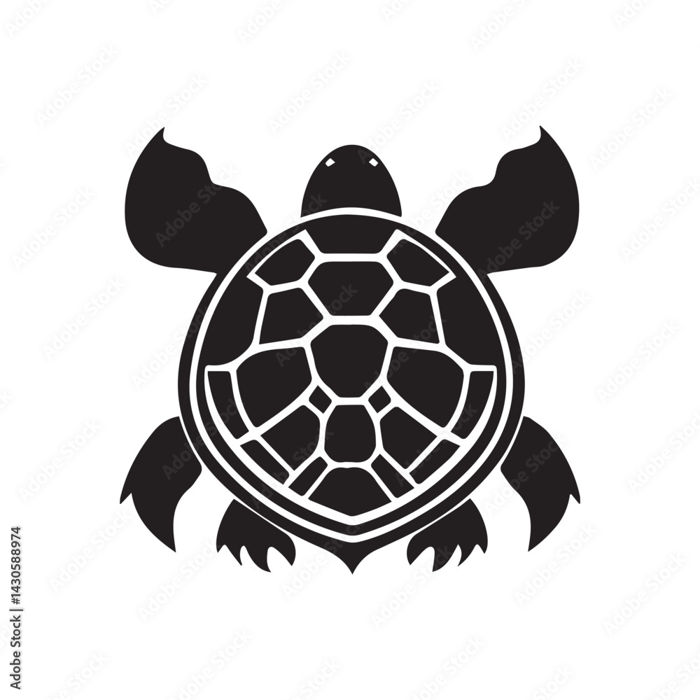 Obraz premium turtle silhouette vector illustration