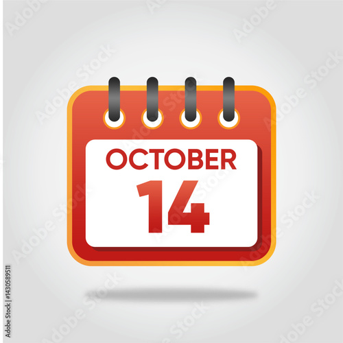 October 14 Calendar Illustration