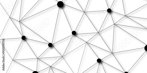 A beautiful Chaotic abstract line seamless pattern .Technology black illustration . Connected lines with dots .graphic background dots with connections for your design, illustration