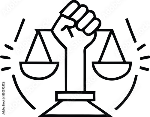 Scale of justice vector, Law scale icon