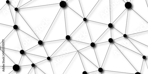 A beautiful Chaotic abstract line seamless pattern .Technology black illustration . Connected lines with dots .graphic background dots with connections for your design, illustration