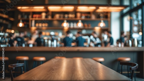 Wallpaper Mural Wooden table with blurred background suitable for product display or montage Torontodigital.ca