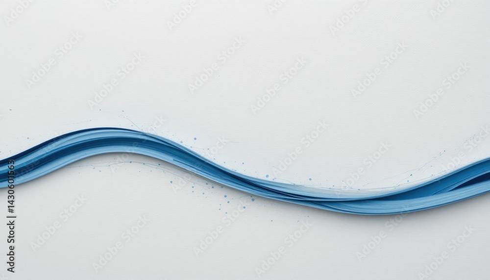 Obraz premium Flowing blue water wave minimalist design digital artwork clean environment aesthetic view conceptual art for modern spaces