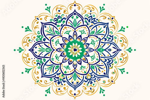 Ornamental round lace floral pattern mandala vector illustration design