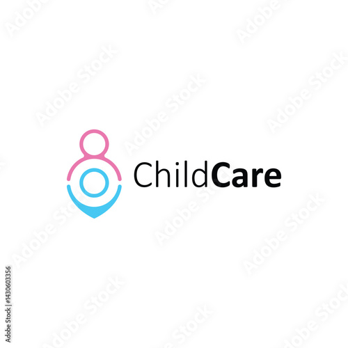 child care logo icon vector