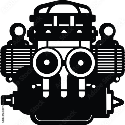 engine silhouette on white background