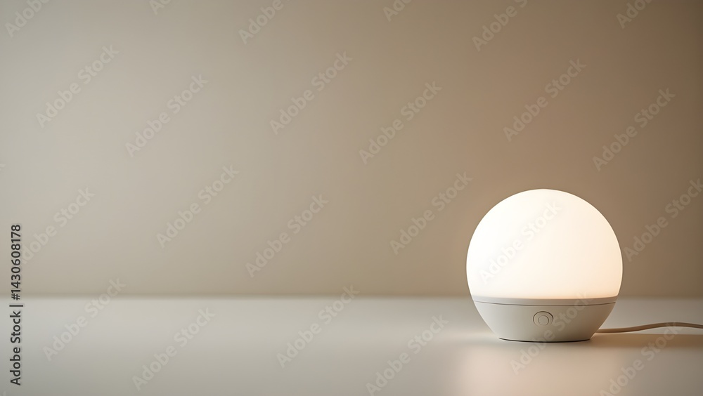 Illuminated Globe Lamp Glowing on Surface Illuminated Globe Lamp Glowing on Surface