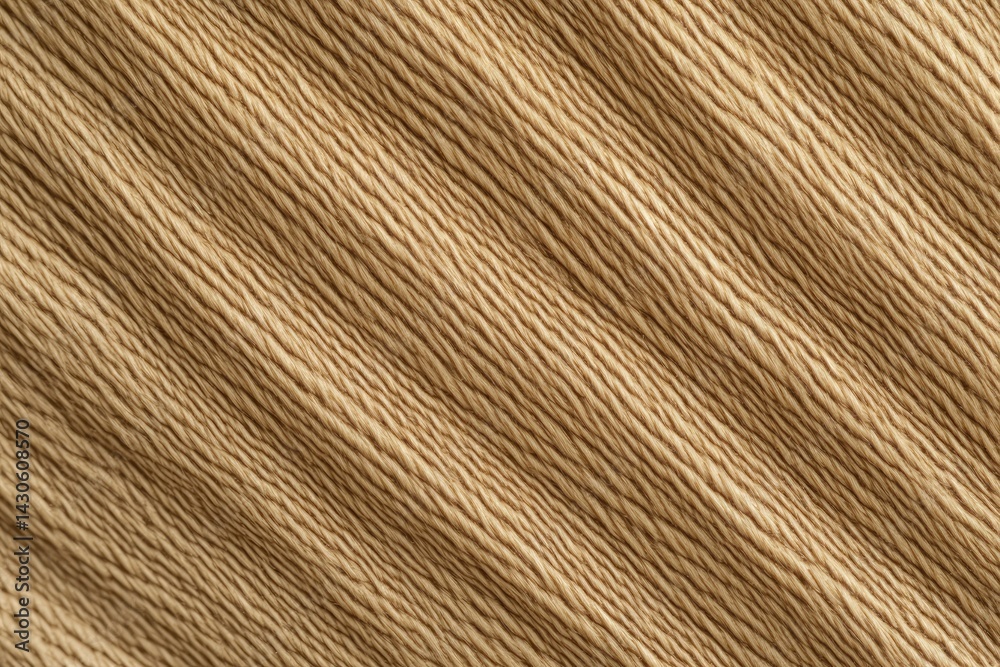 Fototapeta premium Beige, textured fabric with diagonal ridges