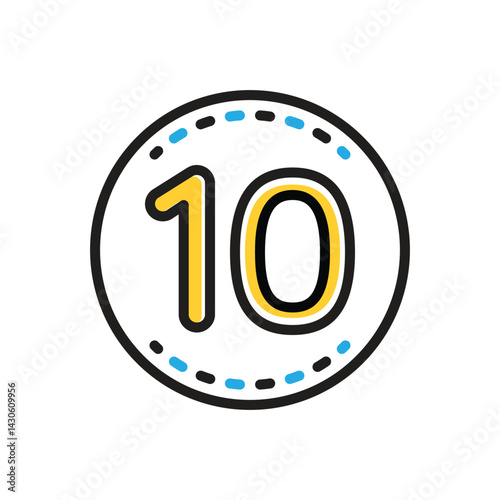 Multi color icon for ten
