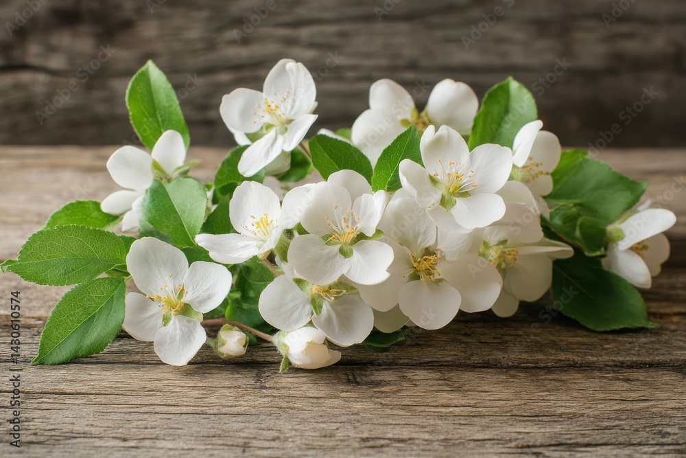 Charming spring blooms and fresh greenery on rustic wood, perfect for heartfelt messages or invitations, ideal for seasonal cards or creative designs Charming spring blooms and fresh greenery on rustic wood, perfect for heartfelt messages or invitations, ideal for seasonal cards or creative designs