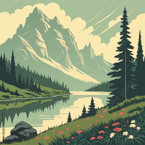 landscape with forest
