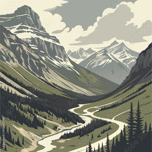 mountain landscape with mountains