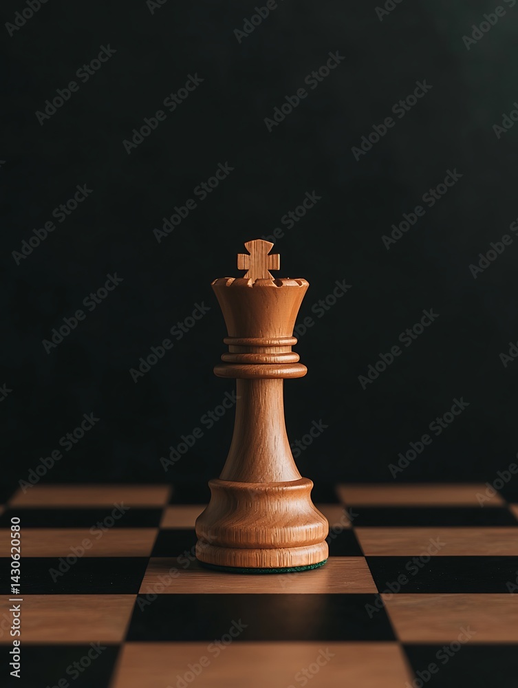 Chess King on Dark Board