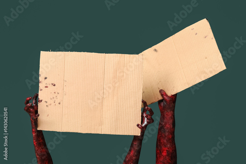 Many hands of zombies with ...
