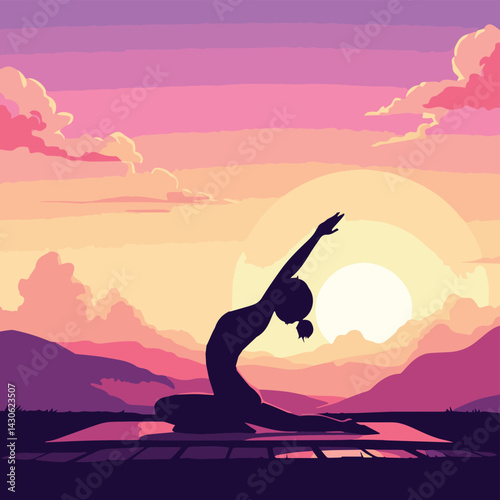 yoga at sunset