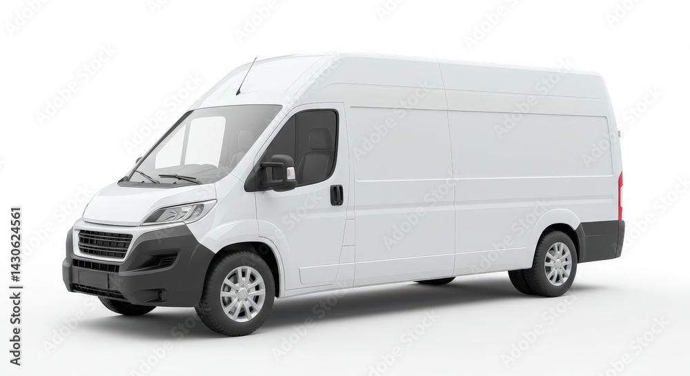 White Delivery Van Isolated on White Background for Transport White Delivery Van Isolated on White Background for Transport