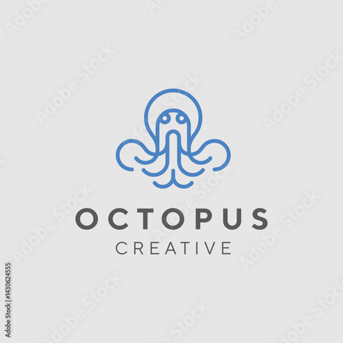 Octopus Logo Design minimalist Template Inspiration